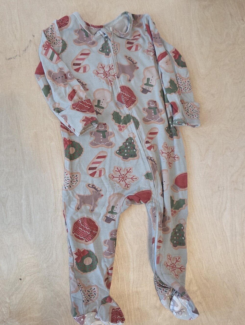 Caden Lane Bamboo Christmas Cookie Baby Footie Pajamas